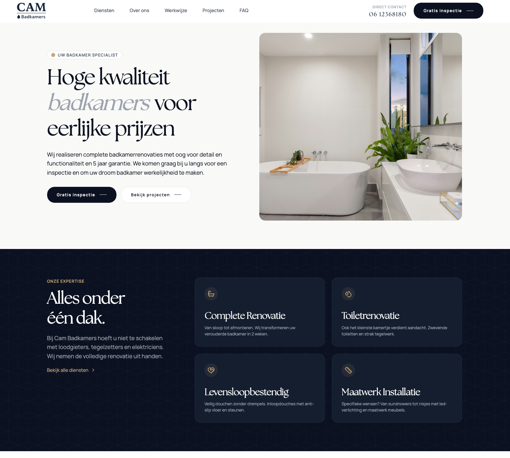 Website CAM Badkamers